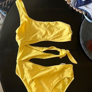 yellow swim suit